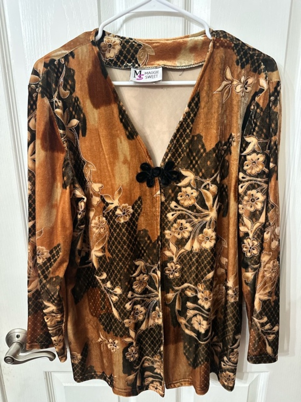 Vintage Maggie Sweet brand velvet cardigan jacket, Petite/Medium
